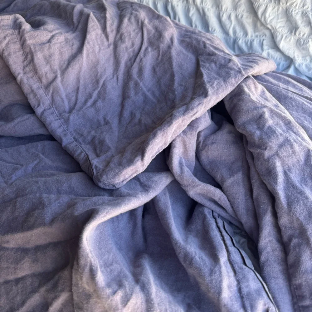 Restoration Hardware Duvet Cover Full/Queen Purple Stonewashed Belgian Linen
